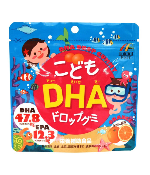 UNIMAT RIKEN CHILDREN'S DHA DROP GUMMIES 90PCS UNIMAT RIKEN CHILDREN'S DHA DROP GUMMIES 90PCS
